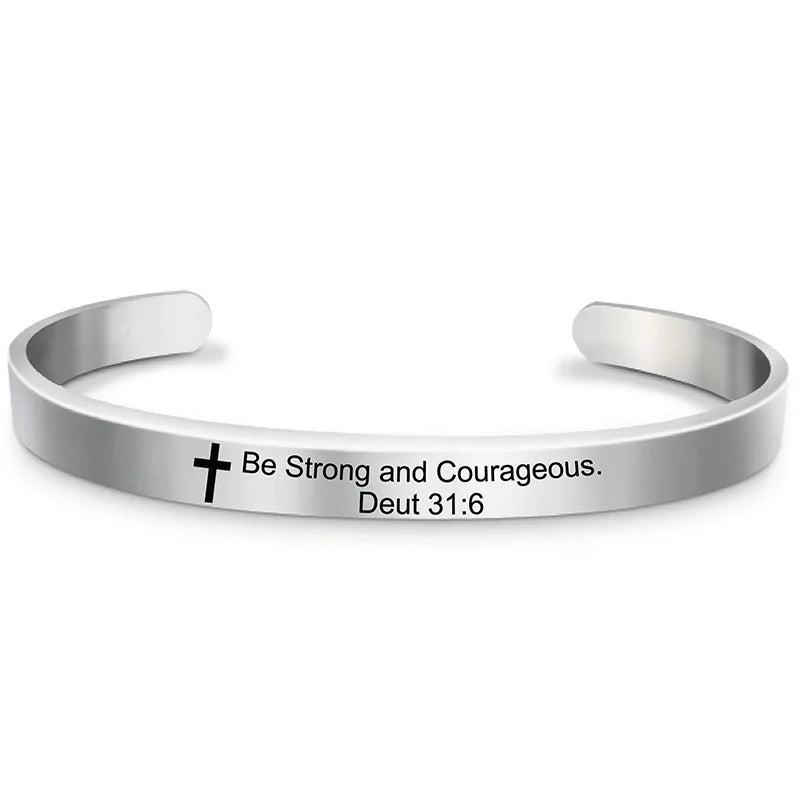 EYJ Stainless Steel Bible Verse Cuff Bracelet