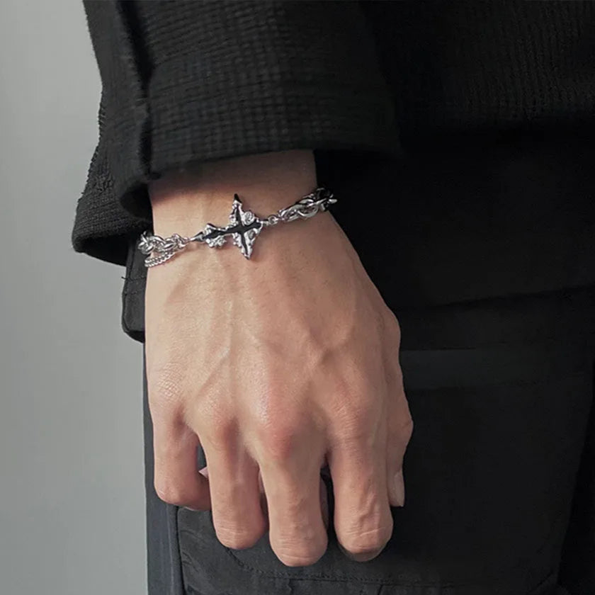 EYJ Retro Flame Cross Bracelet