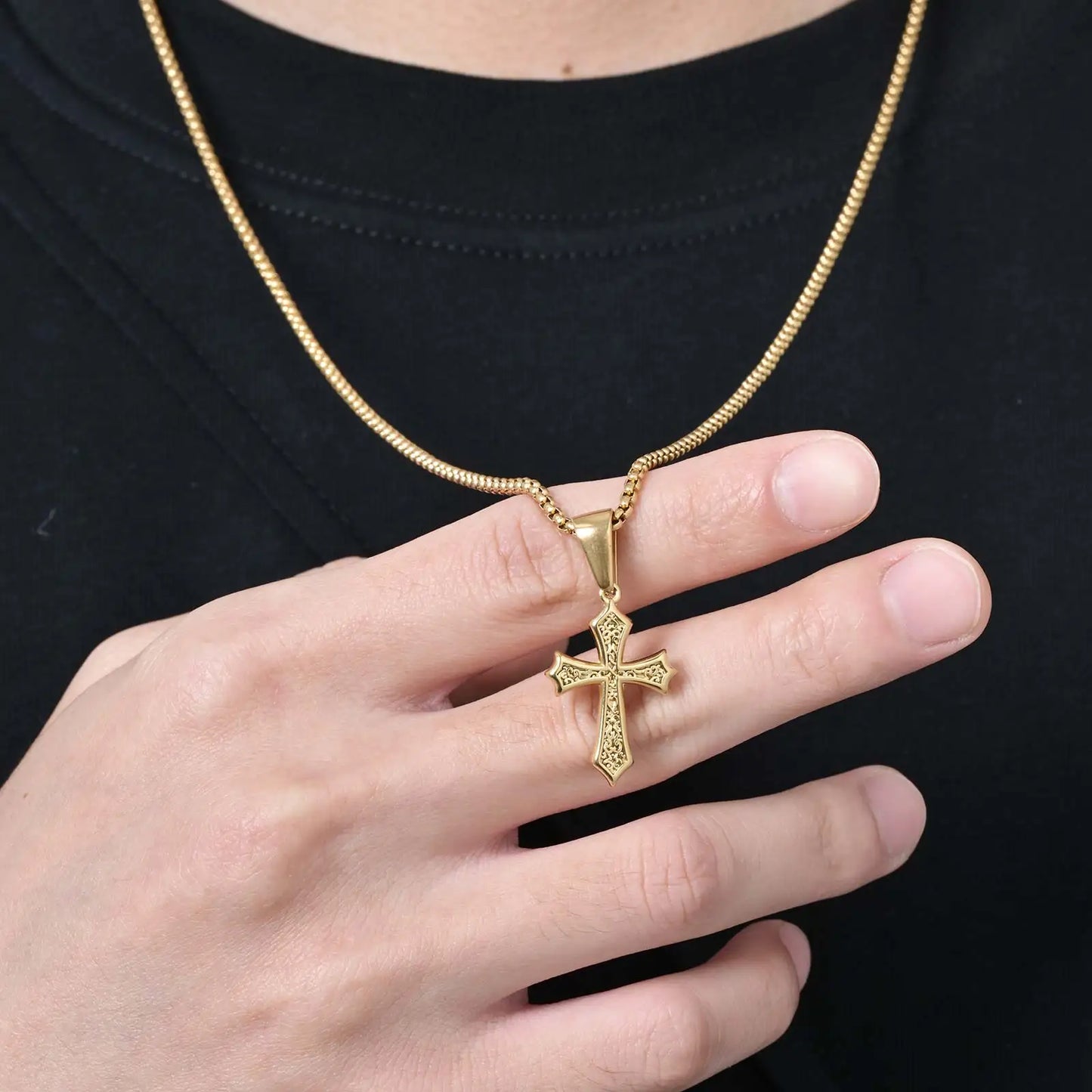EYJ Cross Pendant Necklace