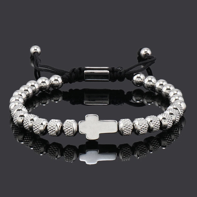 EYJ: Luxury Stainless Steel Cross Bracelet