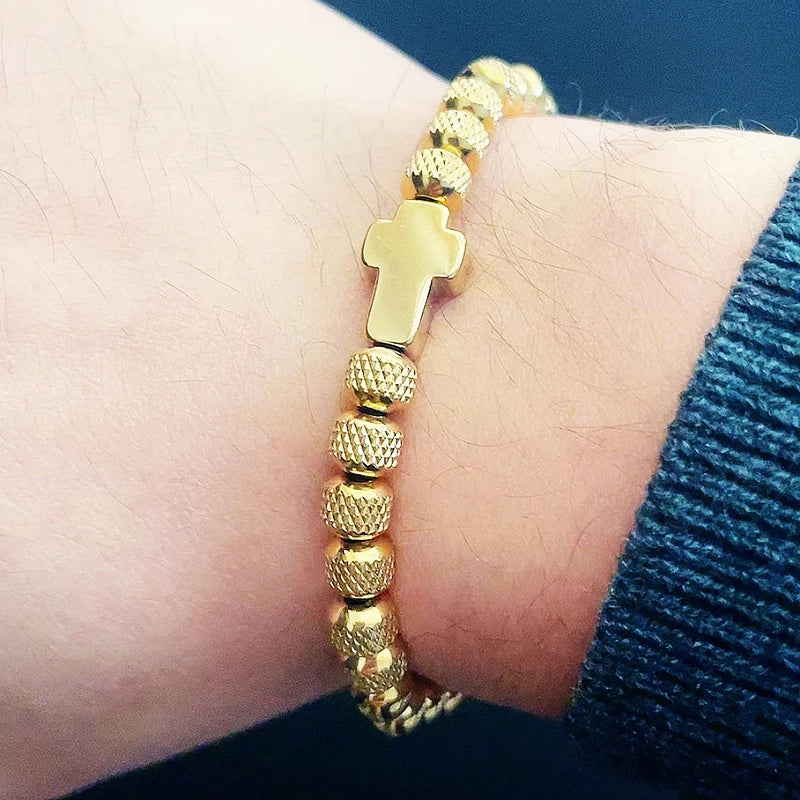 EYJ: Luxury Stainless Steel Cross Bracelet