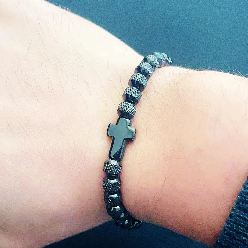 EYJ: Luxury Stainless Steel Cross Bracelet