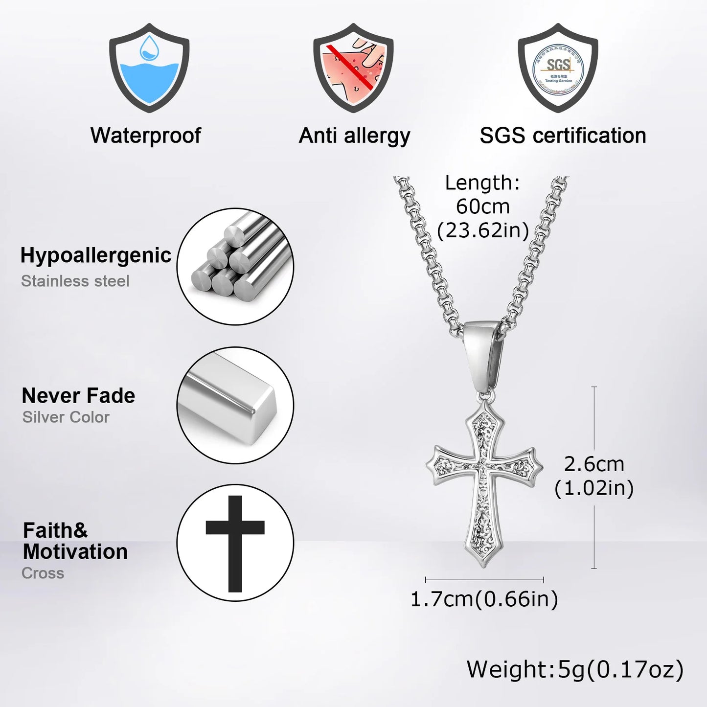 EYJ Cross Pendant Necklace