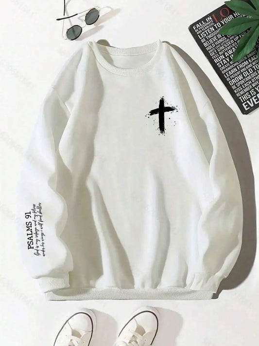 EYJ “Psalm 91 – Cross & Bible” Oversized sweater